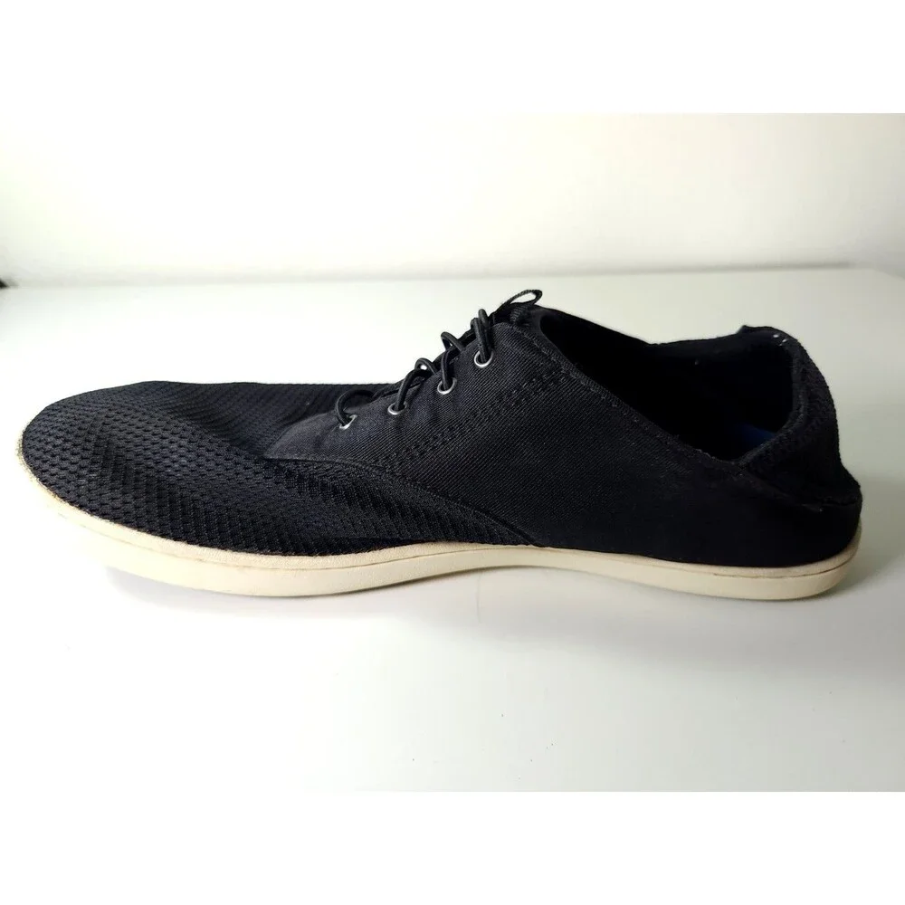 OluKai Nohea Moku Men 10.5 Black Mesh Boat Shoes Drop In Heel Sneakers 10283